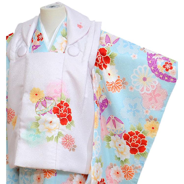 七五三 着物 3歳 女の子 被布セット 花うさぎ ブランド 薄紫系/水色