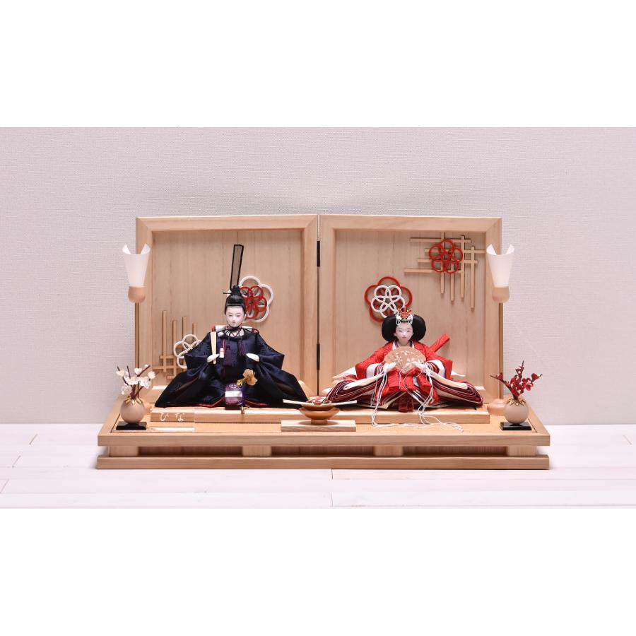 雛人形 おしゃれ ひな人形 親王飾り コンパクト「紅 japanese powerful