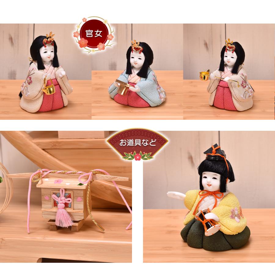 雛人形 ひな人形 木目込人形「たまひな 刺繍衣裳」丸型 円 コンパクト