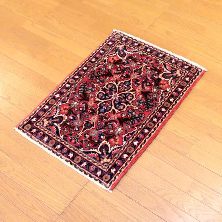 ペルシャ絨毯 80 x 60 ハマダン カーペット ラグ 玄関マット persian
