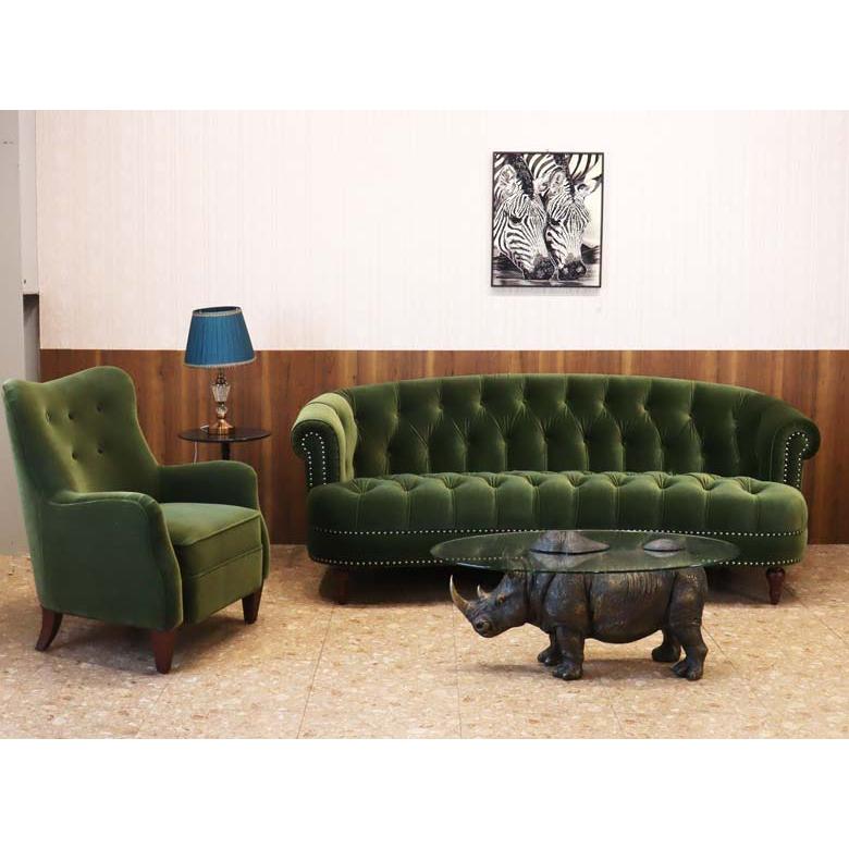 ジェニファーテイラー 1Pソファー グリーン LaRosa ソファ 一人がけ