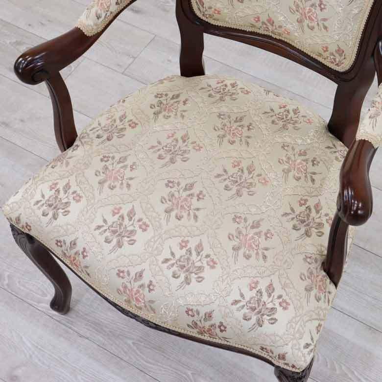 アームチェア イタリア 木製 猫脚 完成品 肘付き ソファー 一人がけ