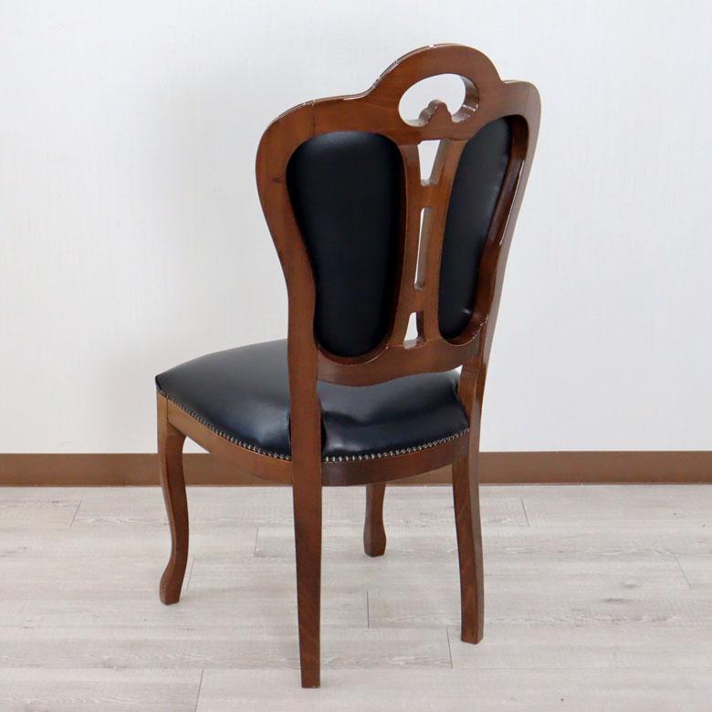 サルタレッリ フローレンス ダイニングチェア ブラックレザー 合皮