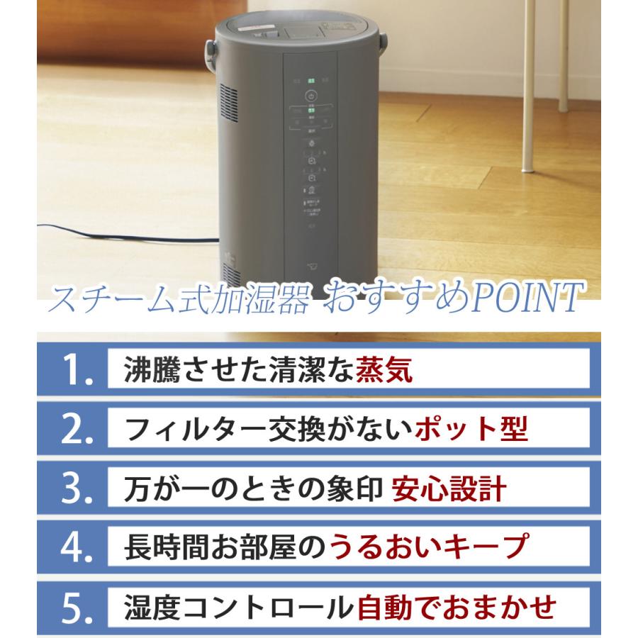 象印（ZOJIRUSHI） 加湿器 スチーム式加湿器 3.0L EE-DF35 グレー