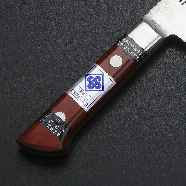 下総国光月作 三徳包丁 両刃 180mm 白紙1号 全鋼 溶接手仕上げ口金