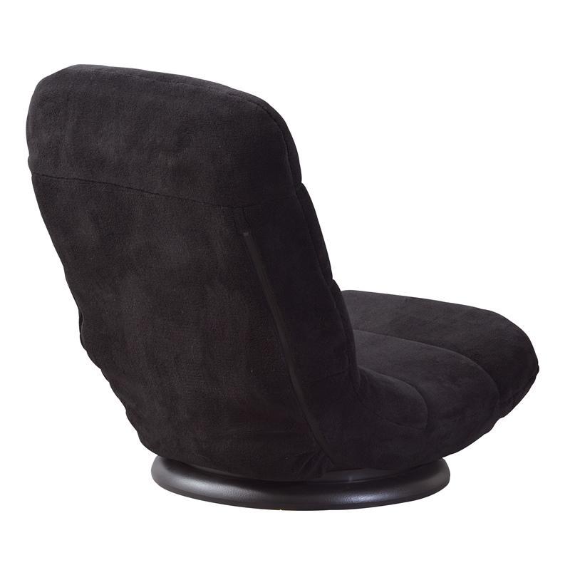 座椅子 リクライニング 一人掛け 一人用 ブラック コンパクト回転