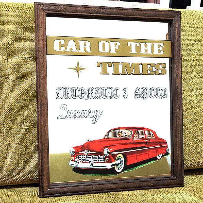 ミラー おしゃれ アメリカン 雑貨 木製 鏡 レトロ パブミラー