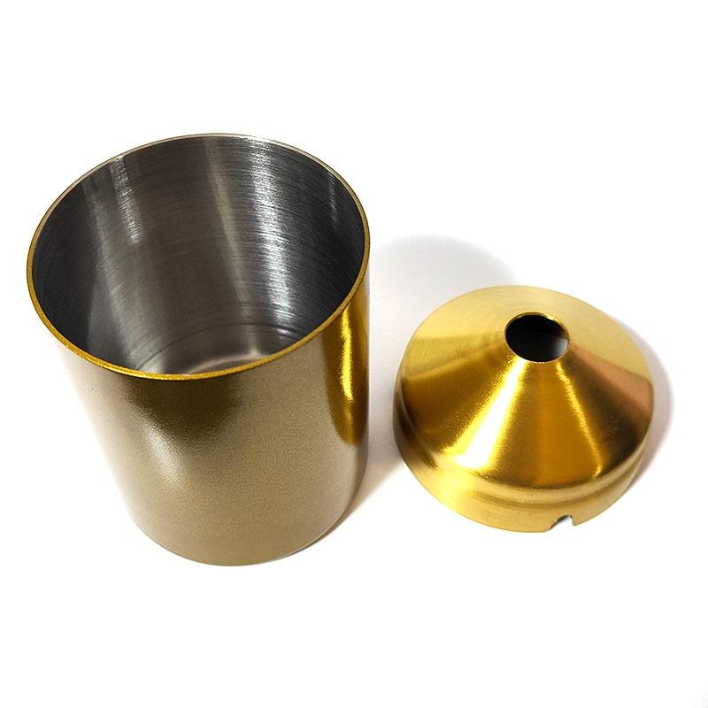 卓上灰皿 ステンレス製 ゴールド 筒型 灰皿 かっこいい アッシュトレイ