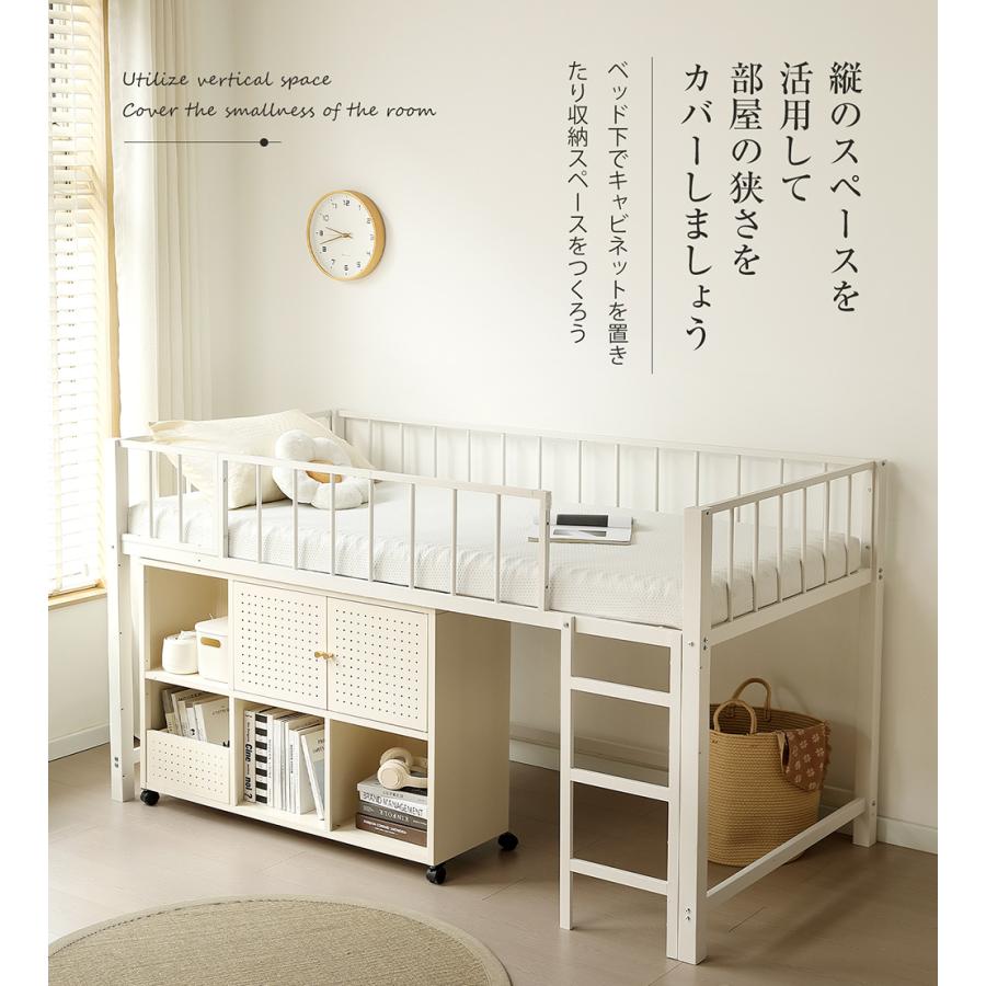 BTM 【5%OFF！】ロフトベッド シングル ロータイプ パイプベッド