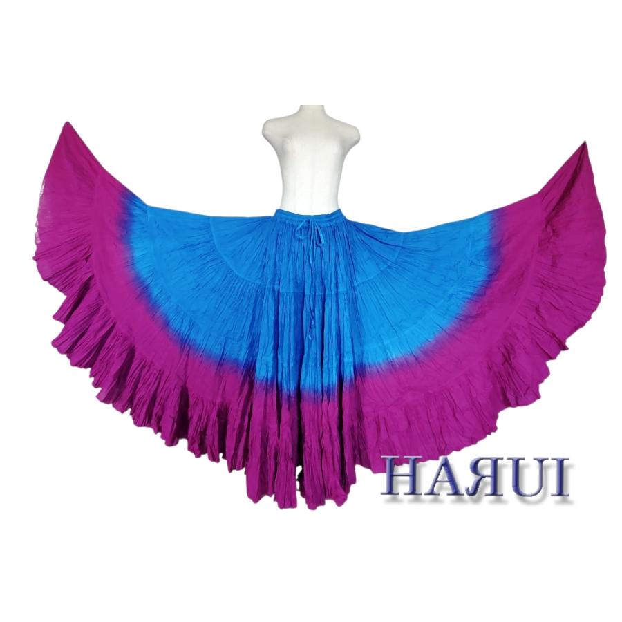 ベリーダンス インド製 ジプシー スカート 25ヤード コットン 水色 赤