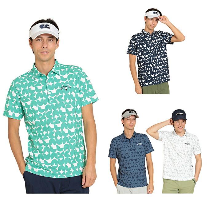 キャロウェイ ゴルフウェア ポロシャツ 半袖 メンズ 幾何学プリント