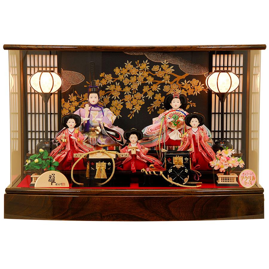 雛人形 ひな人形 K103 コンパクト オルゴール付き 三人官女付き 人形の