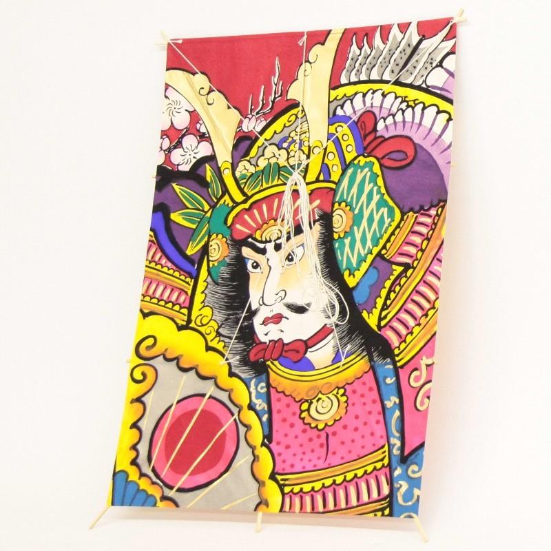 インテリア 手描き和凧 特大角凧 約縦67×横47cm ワ-5ネ 武者絵