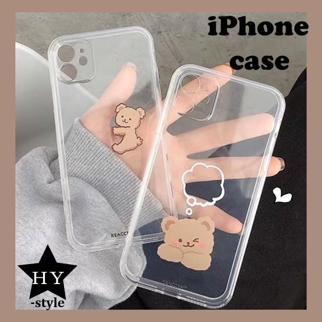 iPhone iPhoneケース クリア 透明 だっこ kuma ウインク くま クマ