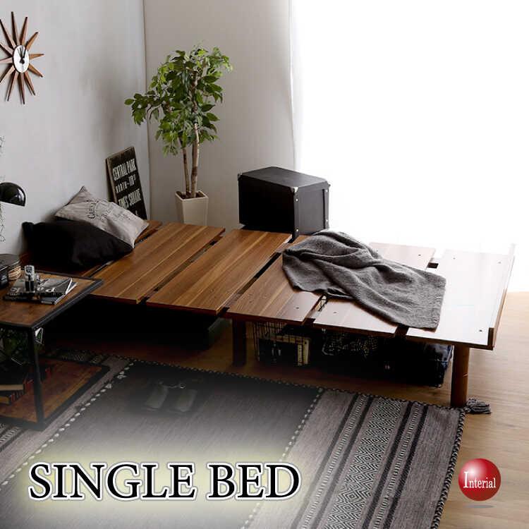 ベッド シングルベッド すのこ ヘッドレス ダークブラウン ベッド