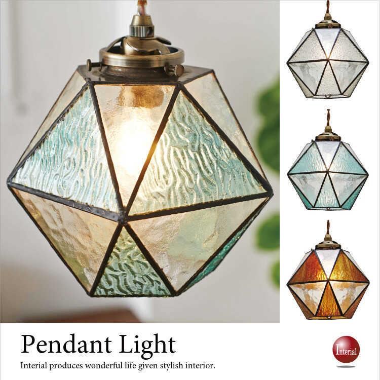 可愛いステンドグラス 1灯ペンダントライト｜玄関 キッチン トイレ