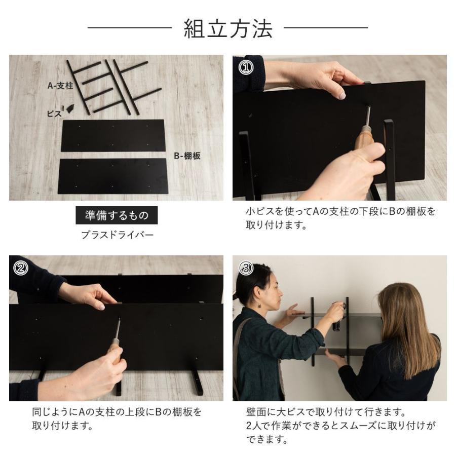 友安製作所 シェルフ 棚 アイアン diy 壁 壁面収納 収納 壁掛け 2段