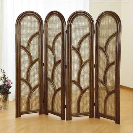 ラタンスクリーン 4連 籐 パーテーション 衝立 高さ160cm （ ラタン