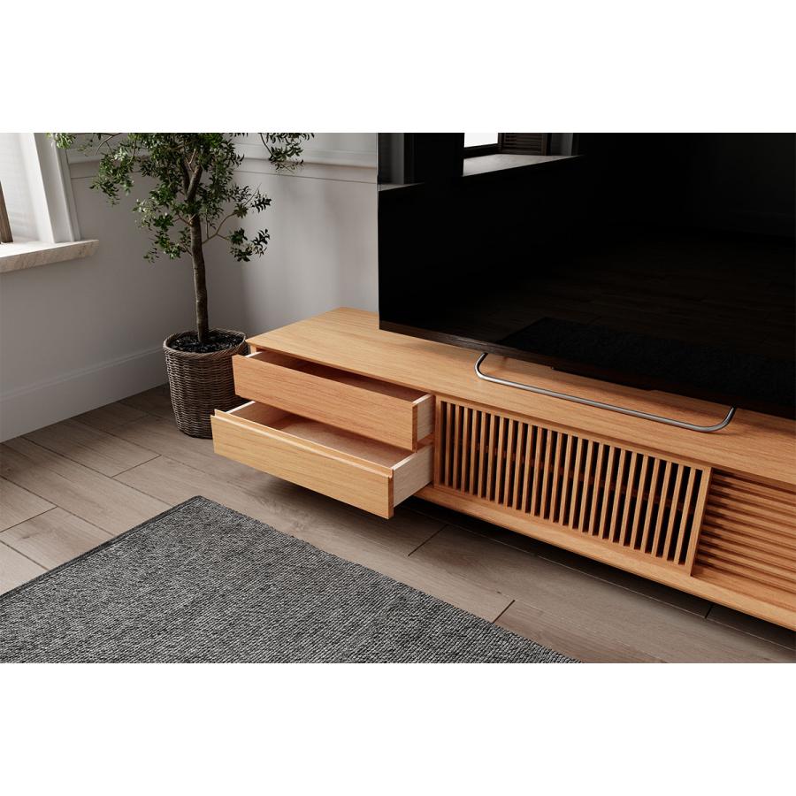 テレビボード テレビ台 200cm 引き出し 完成品 オーク ナチュラル 木製