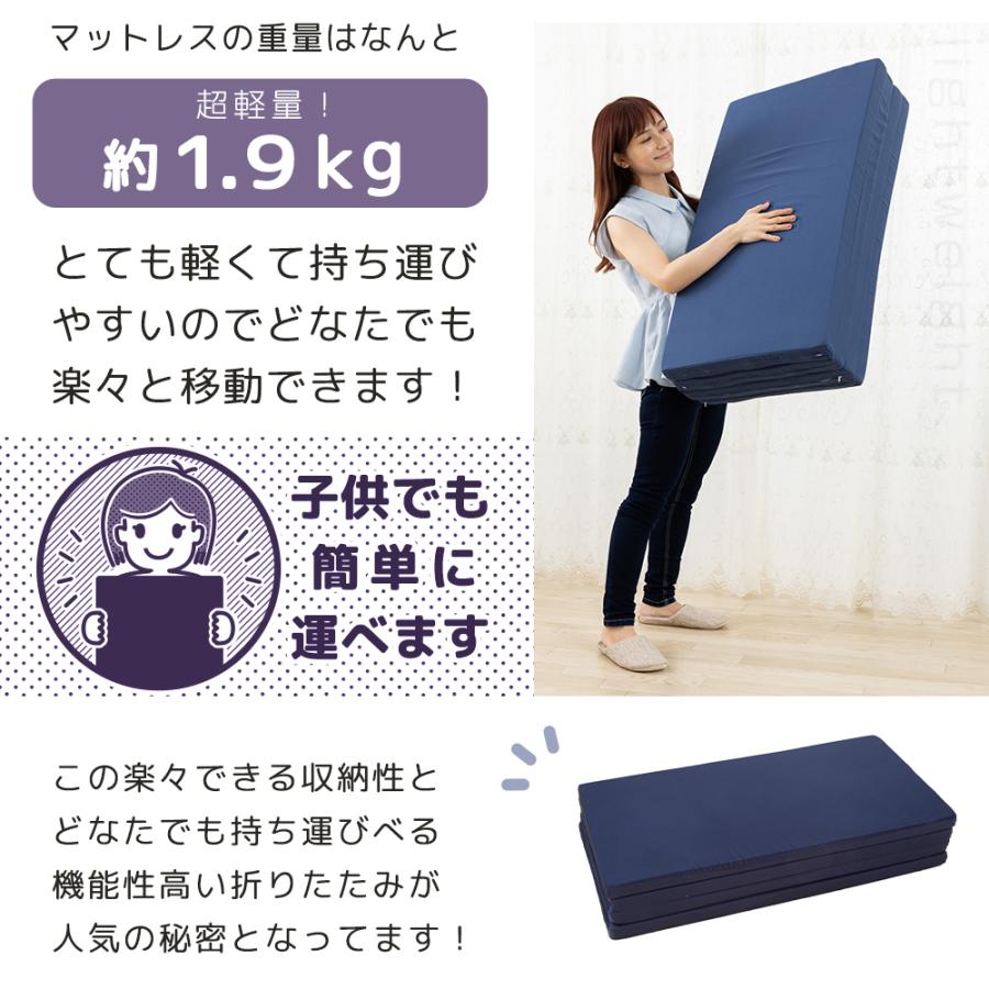 マットレス シングル 4つ折り 厚さ5cm かため 140ニュートン ハード