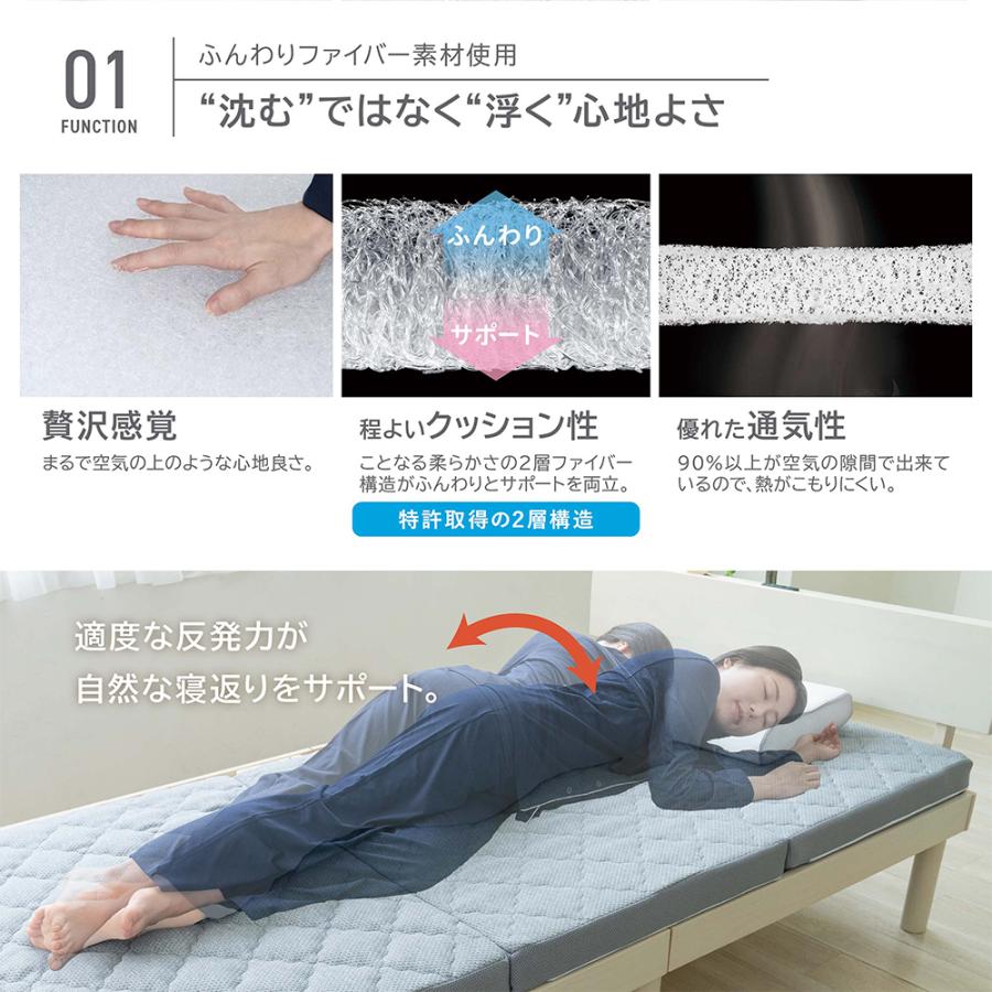 空気の上で眠る マットレス シングル 布団 三つ折り 敷き布団 Air