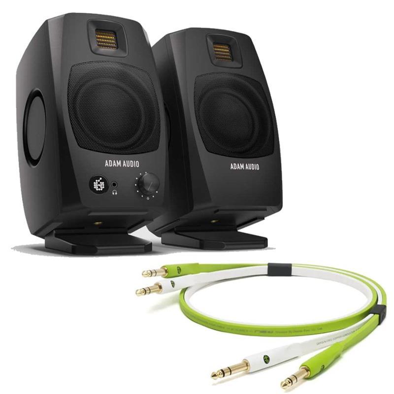 ADAM D3V Black + OYAIDE製高品質オーディオケーブルセット(TRS-TRS