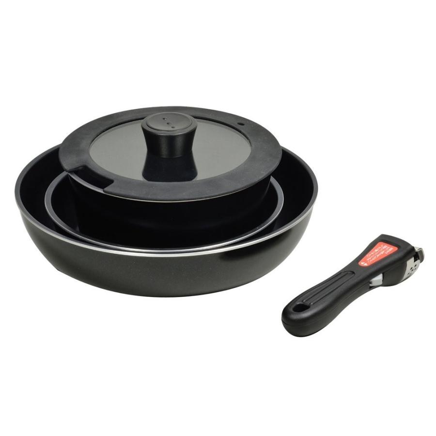 パール金属 ブルーダイヤモンドコート 取っ手の取れる 鍋 フライパン 5