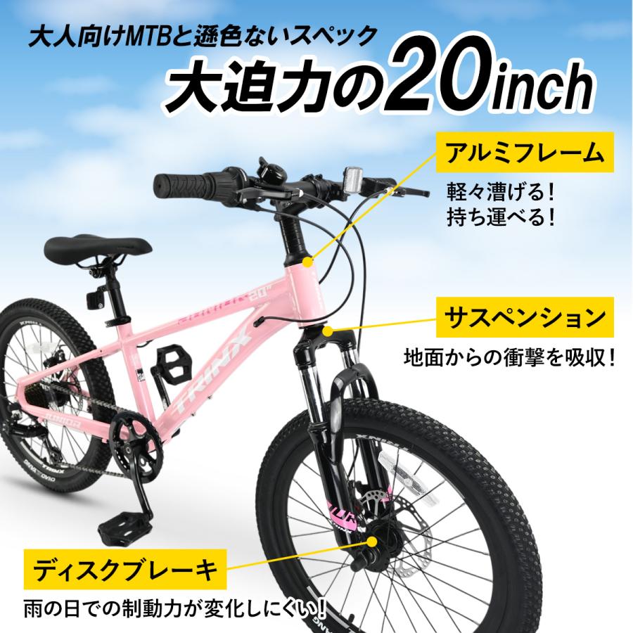 子ども用自転車 20インチ マウンテンバイク MTB ダブルディスク