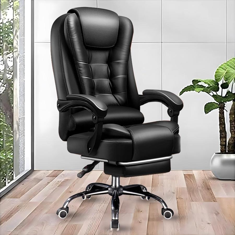 椅子 オフィスチェア ブラック リクライニング パソコンチェア 360度