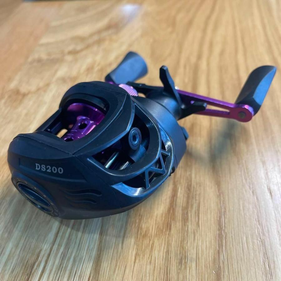 ベイトリール 左ハンドル 両軸リール 紫 パープル 黒 ブラック