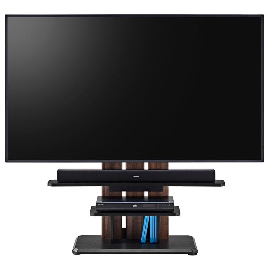 朝日木材加工 32〜77V型まで対応 壁寄せテレビスタンド(ダークブラウン