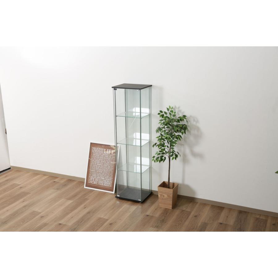 不二貿易（Fuji Boeki） ガラスコレクションケース 4段 ダークブラウン