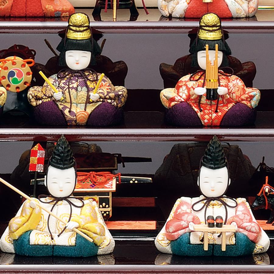 雛人形 コンパクト 木目込み 一秀 ひな人形 十五人飾 平安雛15号 木製