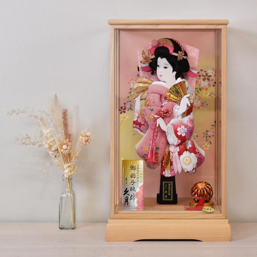 久月 羽子板 コンパクト 可愛い おしゃれ 檜 ケース飾り 檜 ケース 初