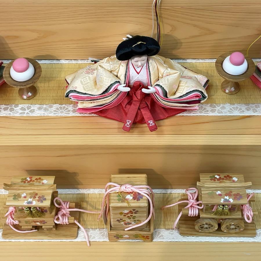 久月 雛人形 ひな人形 お祝い コンパクト 収納飾り 五人飾り 三段飾り