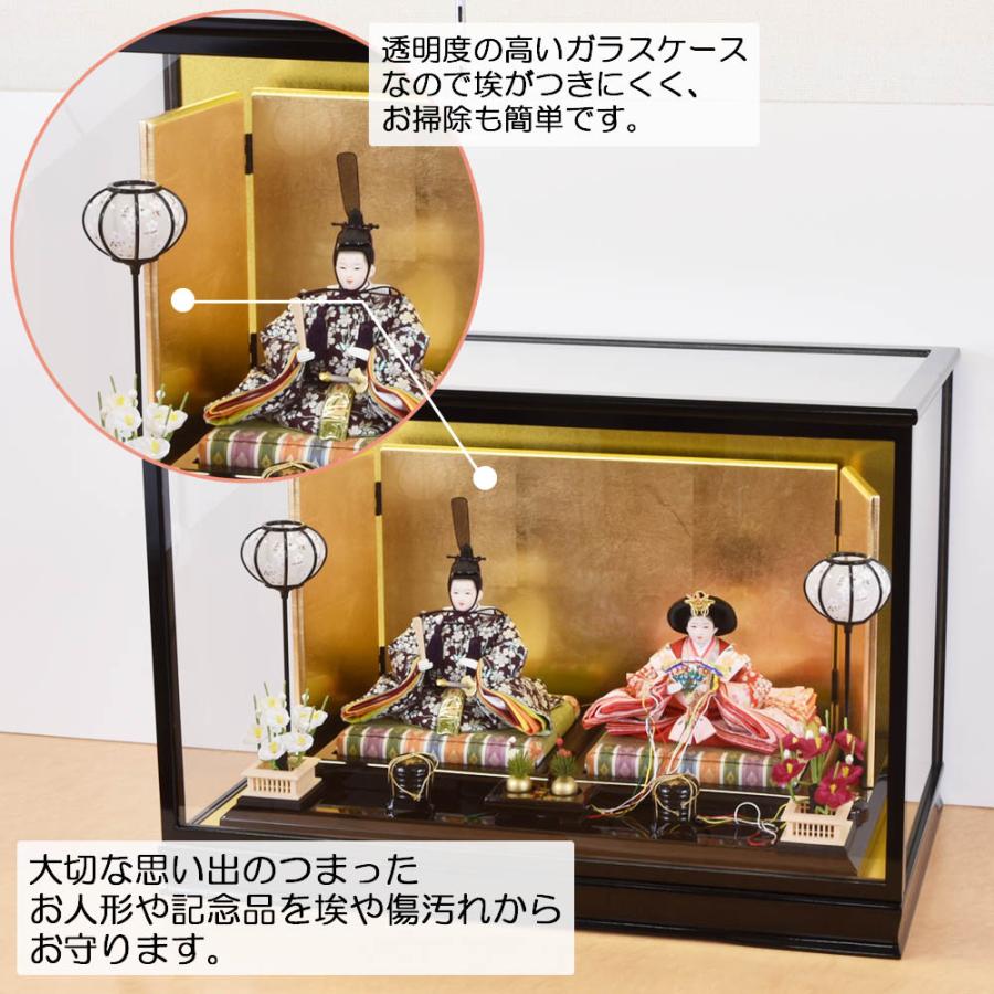 人形ケース ガラス人形ケース 幅 間口55奥行30高35cm(ガラス寸法）内