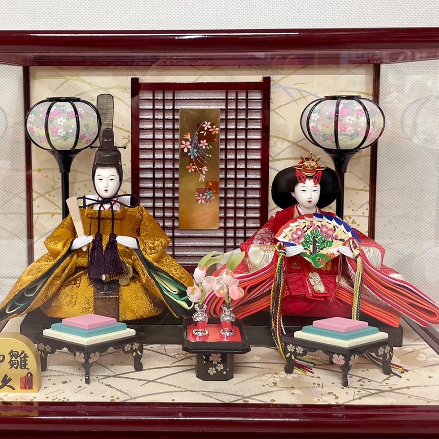 雛人形 久月 ひな人形 親王飾り ガラスケース コンパクト ケース飾り