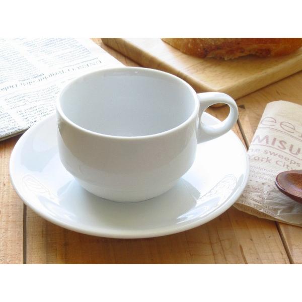 スタックスープカップお皿付き 180cc 白い食器 アウトレット 重なる