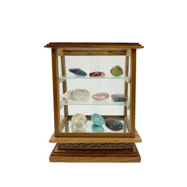 ミニチュア ショーケース 四角 背面引出し 木製ガラスケース