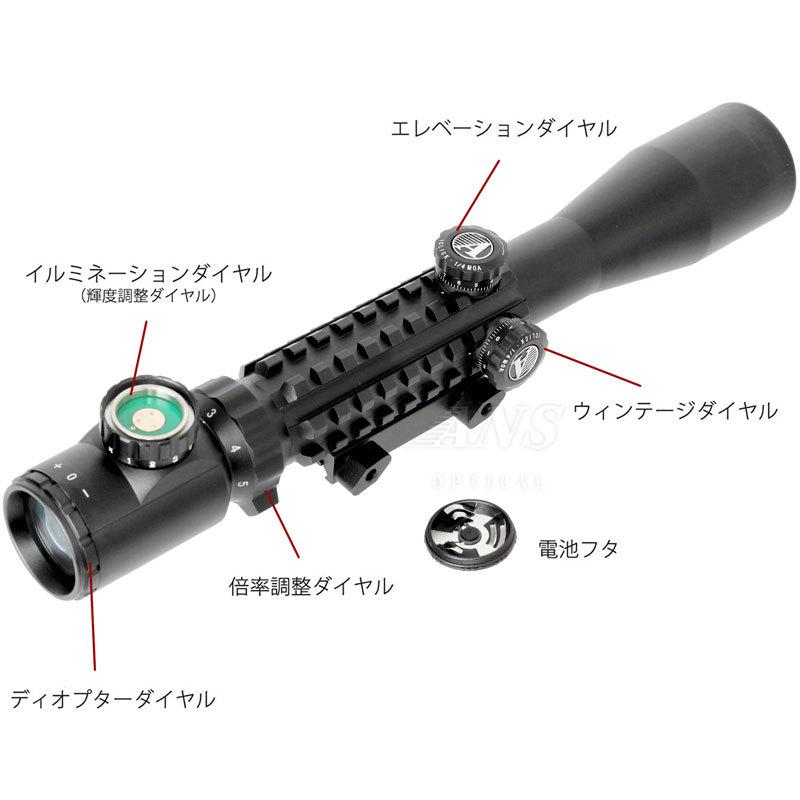ANS Optical C3-9x40EGB 可変ズーム トリプルレール ライフルスコープ