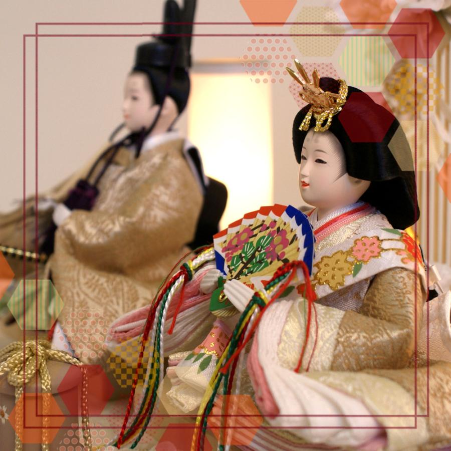 久月 雛人形 ケース飾り 人気のくすみカラー 親王 よろこび雛 ningyoya