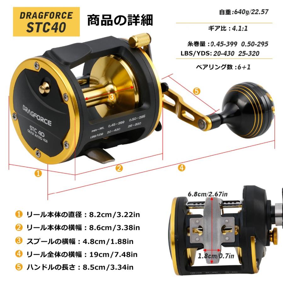 Sougayilang レバードラグリール トローリング ベイトリール 両軸