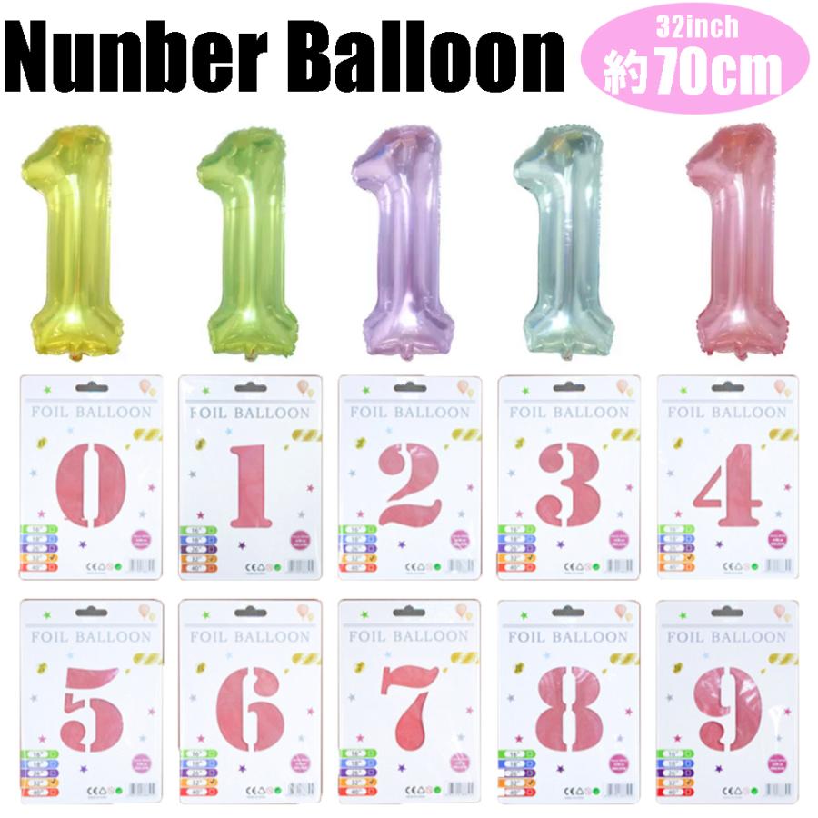 数字バルーン 約70cm ナンバーバルーン 数字風船 誕生日飾りつけ