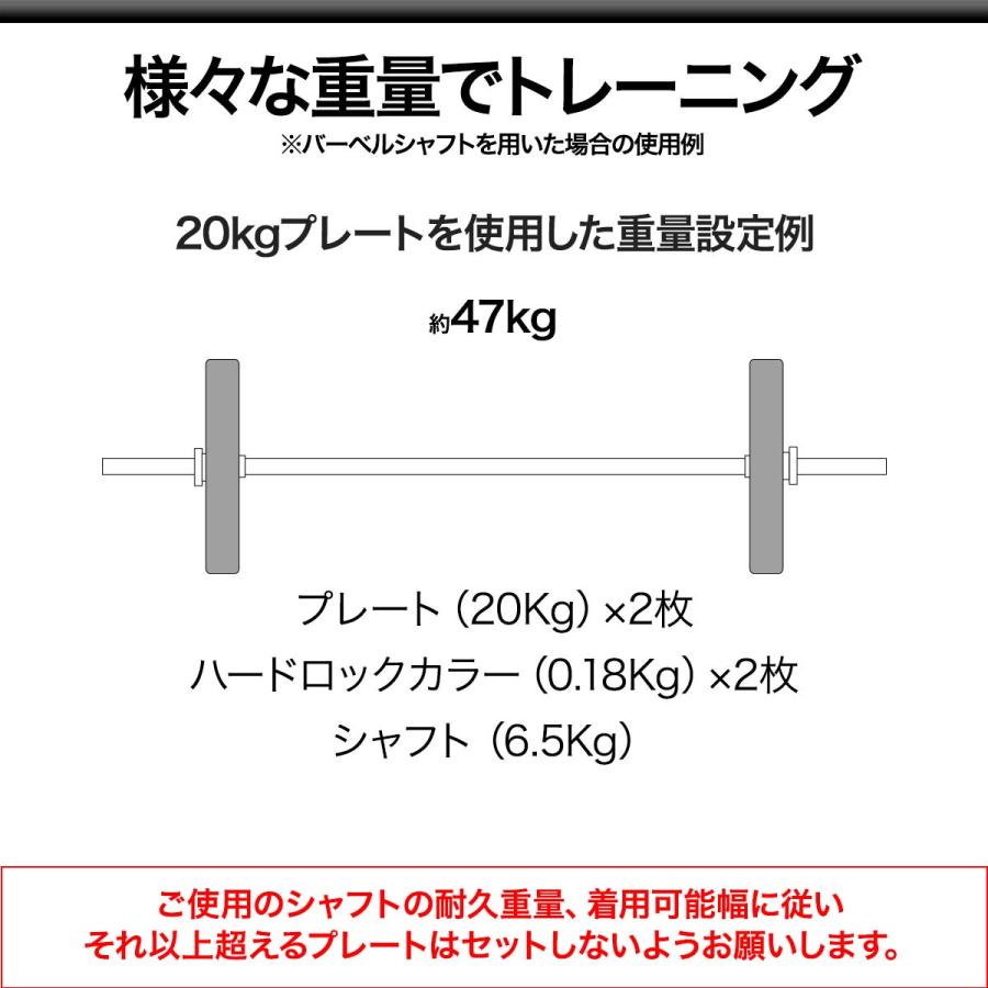 バーベル 用 プレート 20kg 2個セット ポリエチレンコート 追加