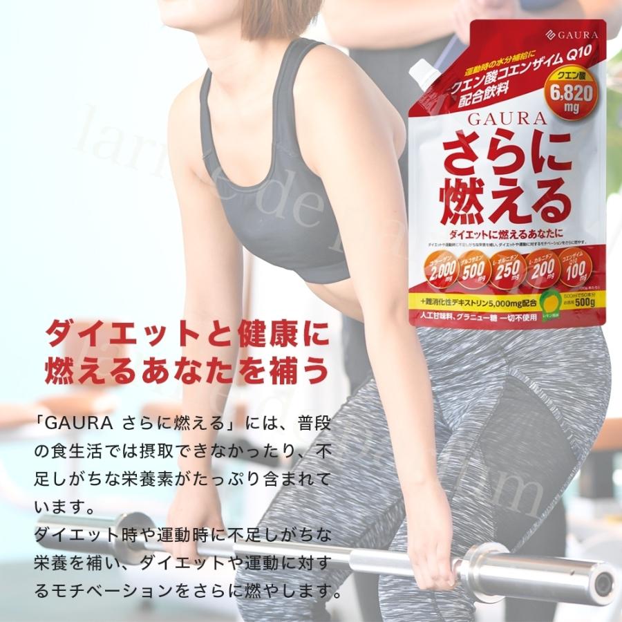 公認店】 ガウラ さらに燃える 500g クエン酸 6820mg コエンザイムQ10
