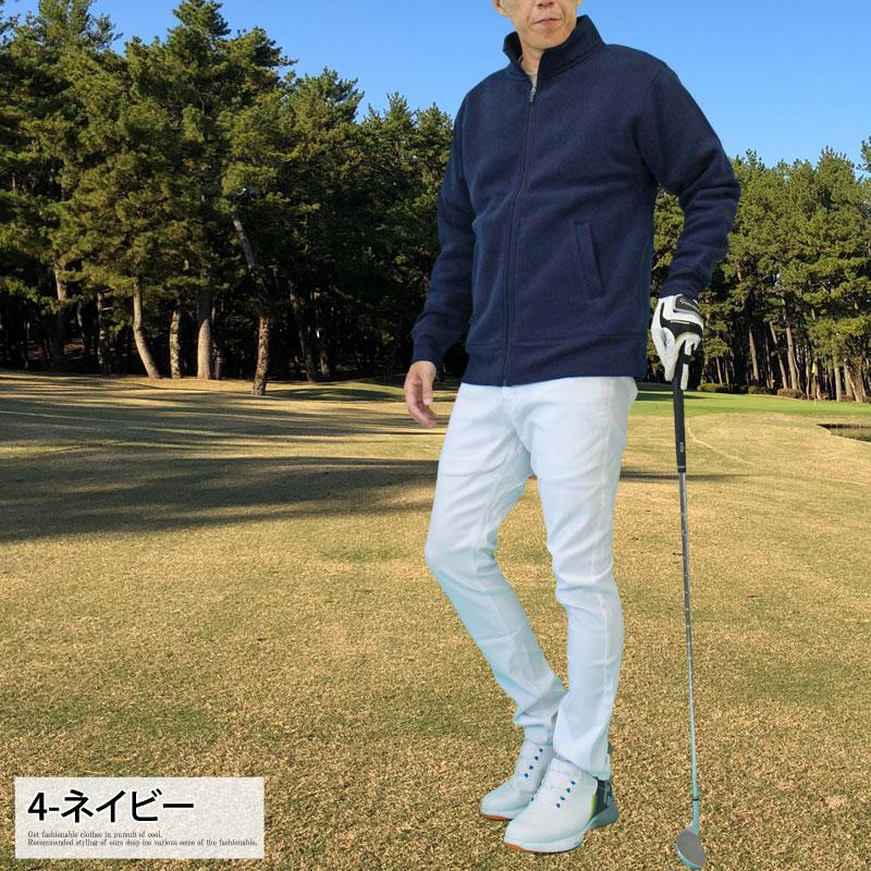 ゴルフウェア メンズ ジップアップトレーナー 裏起毛 スウェット