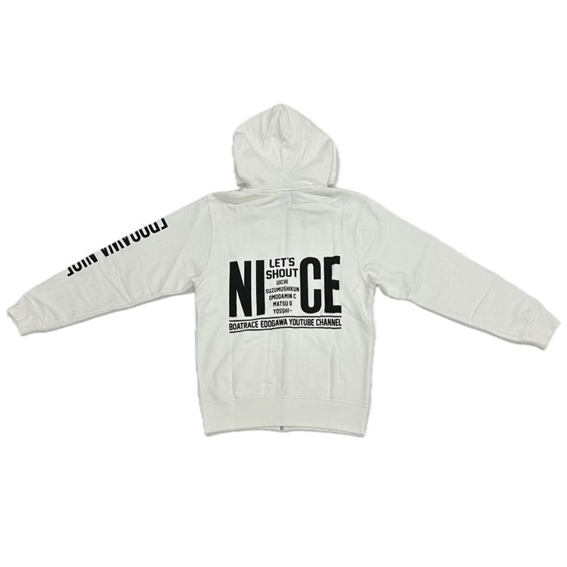 ういちの江戸川ナイスぅ〜っ！グッズ Type2 ジップアップパーカー 白