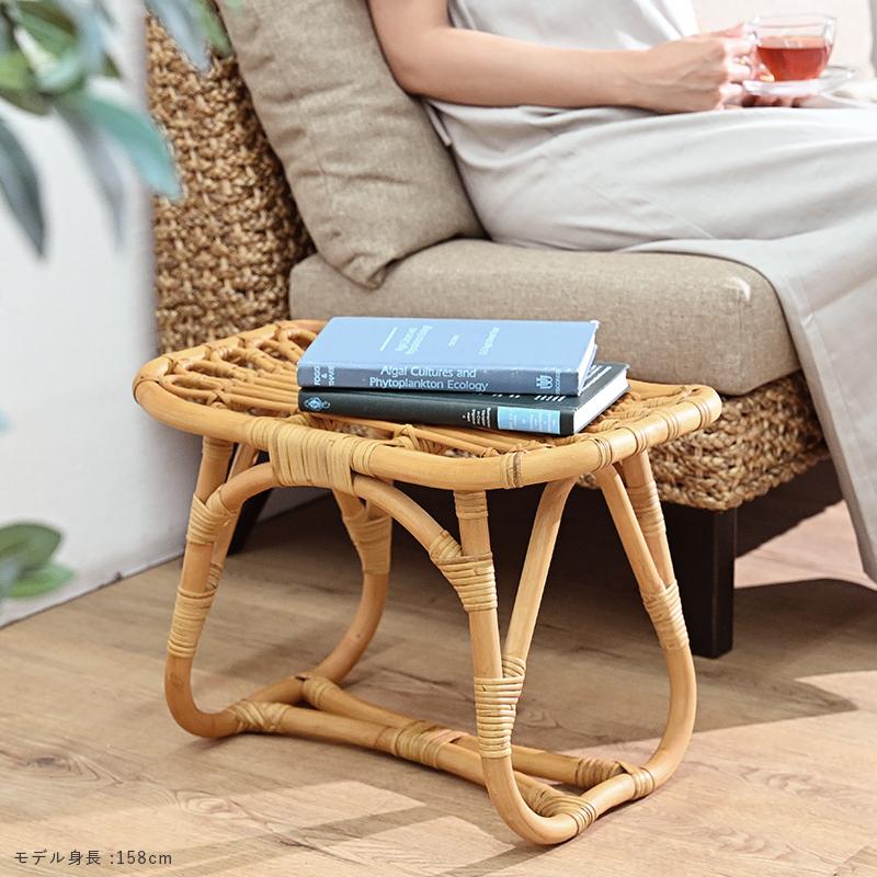 ラタン アジアンテイスト 籐回転座椅子 ＆オットマン スツール 椅子