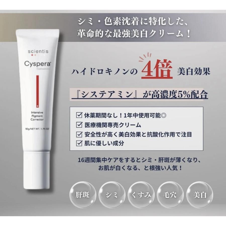 並行輸入品】 Cyspera シスペラ 美肌 クリーム 50g しみ しわ ニキビ跡