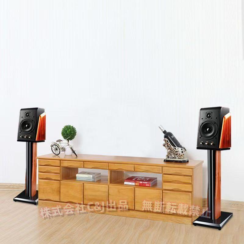 木製スピーカースタンド 60cm 2個セット 金属製大型ラック C&J（株